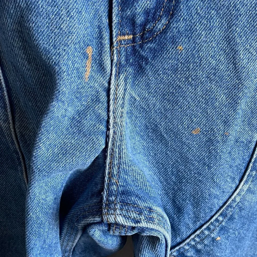 Carhartt Jeans Double Front Knee Washed Logger Denim Distressed Paint Grunge